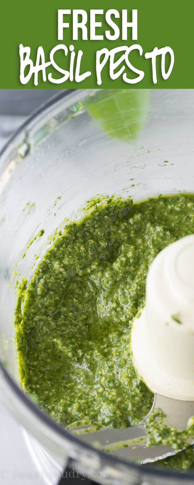 This Fresh Basil Pesto Recipe is so EASY!! It's perfect with pasta, shrimp and chicken!