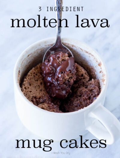 This 3 ingredient Chocolate Molten Lava Mug Cake is ridiculously easy and so perfect for a quick dessert!