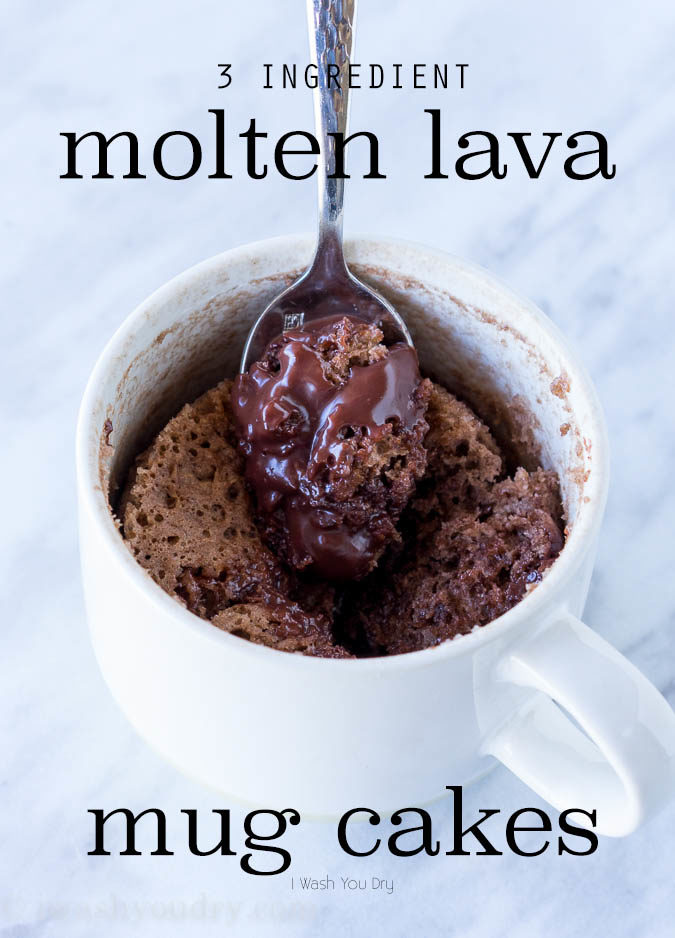 This 3 ingredient Chocolate Molten Lava Mug Cake is ridiculously easy and so perfect for a quick dessert! 