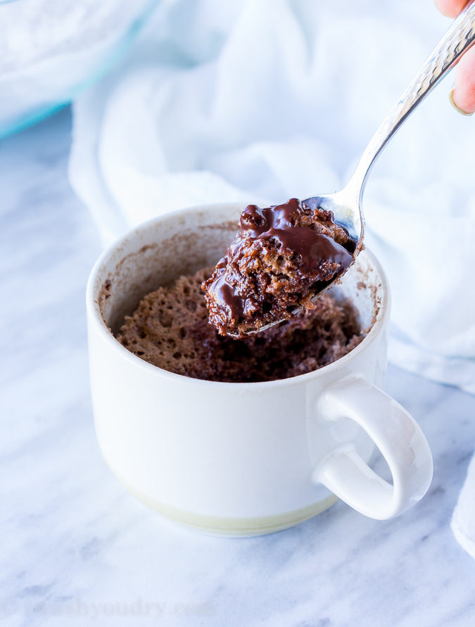 This 3 ingredient Chocolate Molten Lava Mug Cake is ridiculously easy and so perfect for a quick dessert! 