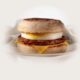 A display of a McDonalds English Muffin Sandwich.