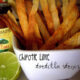 A bowl displaying homemade tortilla strips.