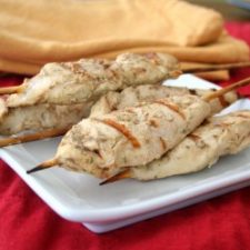 Goddess Chicken Satay on a plate