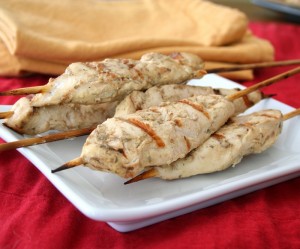 Goddess Chicken Satay on a plate