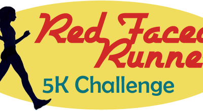 Logo saying: "Red Face Run - 5k Challenge"