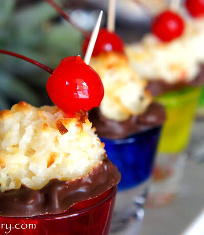 Chocolate Dipped Pina Colada Macaroons