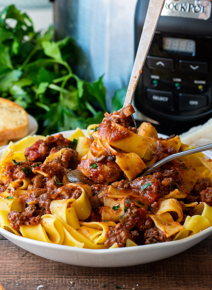 Ground Beef Spaghetti Sauce in the crockpot