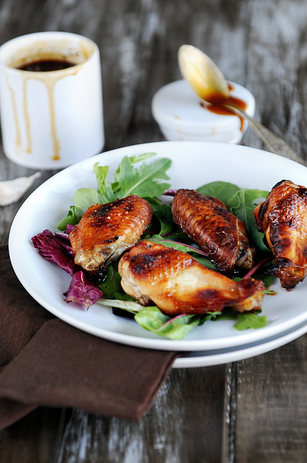 Oven Baked Chicken Wings with Sweet BBQ Sauce displayed on a plate