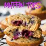 These Blueberry Walnut Oatmeal Muffin Tops are perfect for an easy grab and go breakfast on busy school mornings! My kids love these!