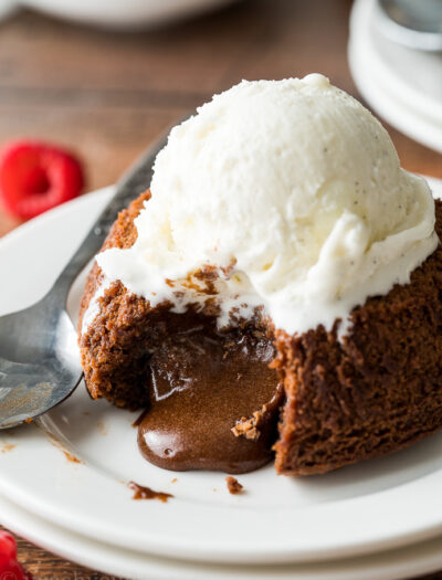 Super easy Chocolate Lava Cakes are perfect for Valentine's Day or any other romantic dinner party!