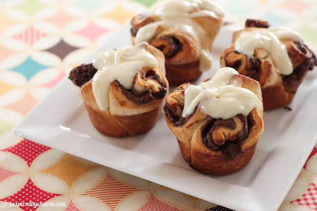 Four Nutella with Cream Cheese Frosting on a plate