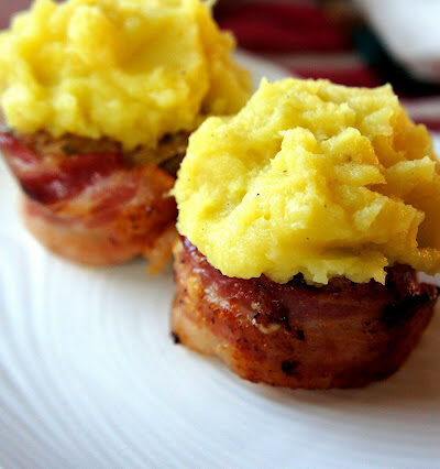 A close up of Turkey Meatloaf and Sweet Potato Cupcakes