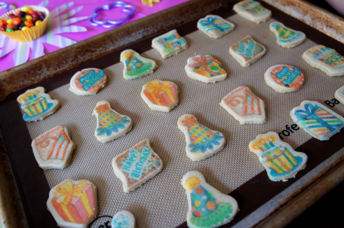 Sugar cookies on a pan