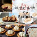 A grid of pictures with a variety of pie and a title, "All your favorite Pie Recipes"