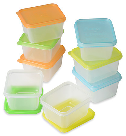 An assortment of mini plastic containers