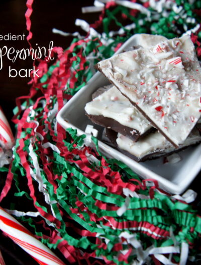 A bowl of Peppermint Bark Pieces