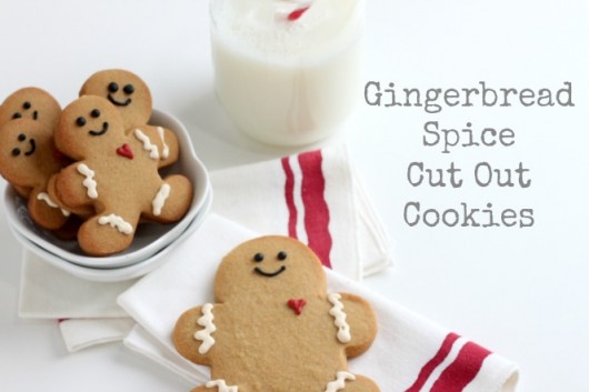 A decorated Gingerbread Spiced Cut Out Cookie on a table