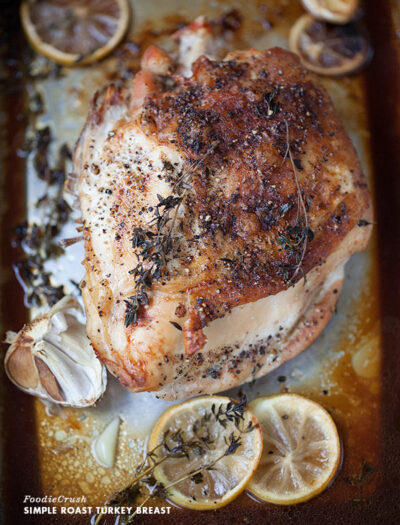 A look down on a a Roasted Turkey Breast