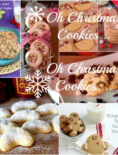 A grid of pictures with desserts titled, " Oh Christmas Cookies....Oh Christmas Cookies"