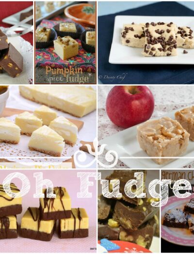 A gird of a variety of pictures of fudge titled, "Oh Fudge!"