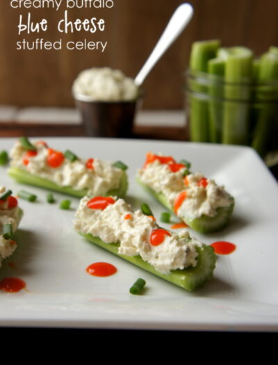 Creamy Buffalo Blue Cheese Stuffed Celery