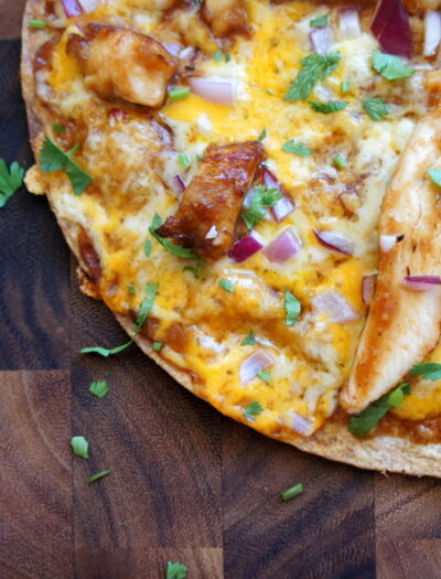 BBQ Chicken Tortilla Pizza