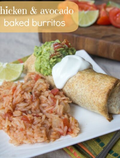 Chicken and Avocado Baked Burritos