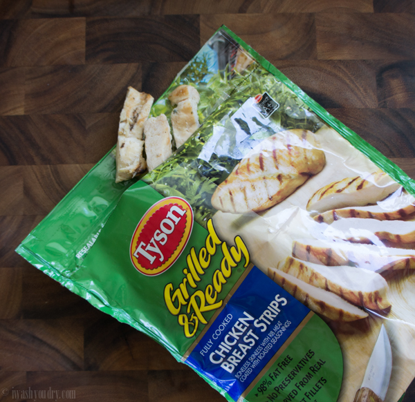 A bag of Grilled and Ready Chicken Breast Strips