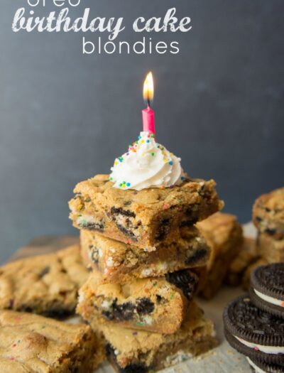 Oreo Birthday Cake Blondies