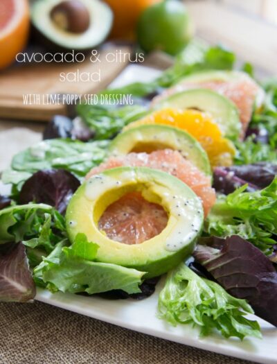 Avocado & Citrus Salad with Lime Poppy Seed Dressing