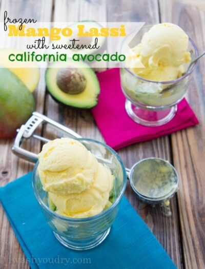 Frozen Mango Lassi with sweetened California Avocado