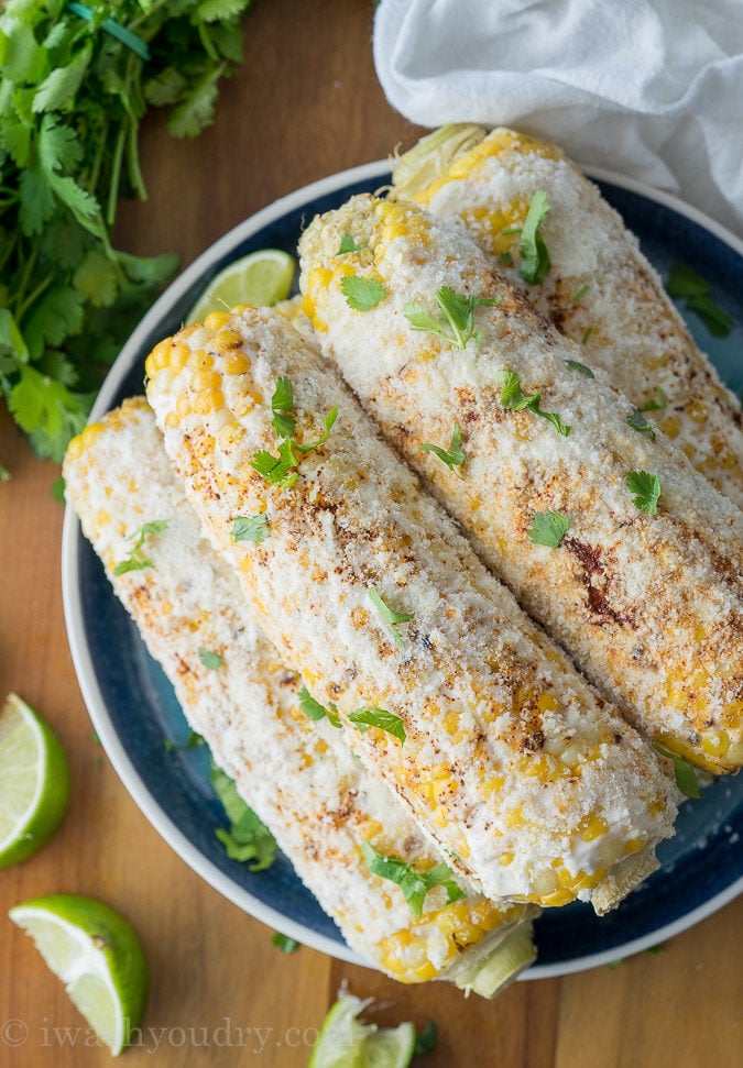 Elote Mexican Grilled Corn is a super quick and tasty way to eat corn this Summer!