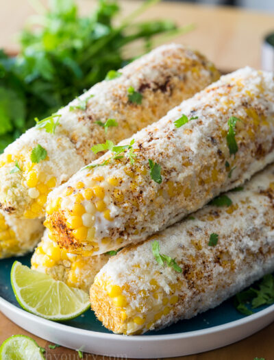 Elote Mexican Grilled Corn is a super quick and tasty way to eat corn this Summer!