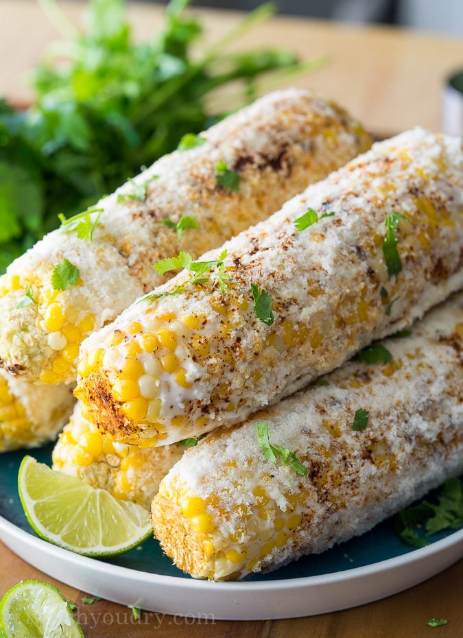 Elote Mexican Grilled Corn is a super quick and tasty way to eat corn this Summer!