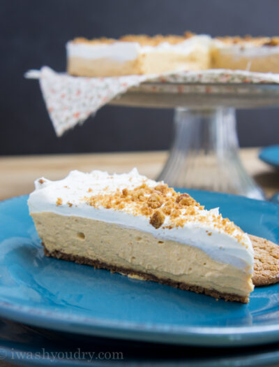 No Bake Pumpkin Cheesecake with a gingersnap crust!