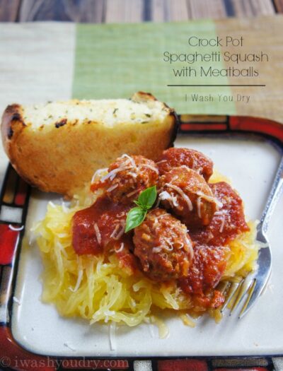 Crock Pot Spaghetti Squash with Meatballs