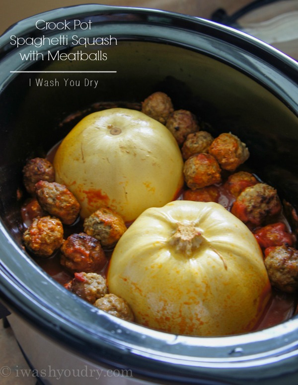 Crock Pot Spaghetti Squash with Meatballs