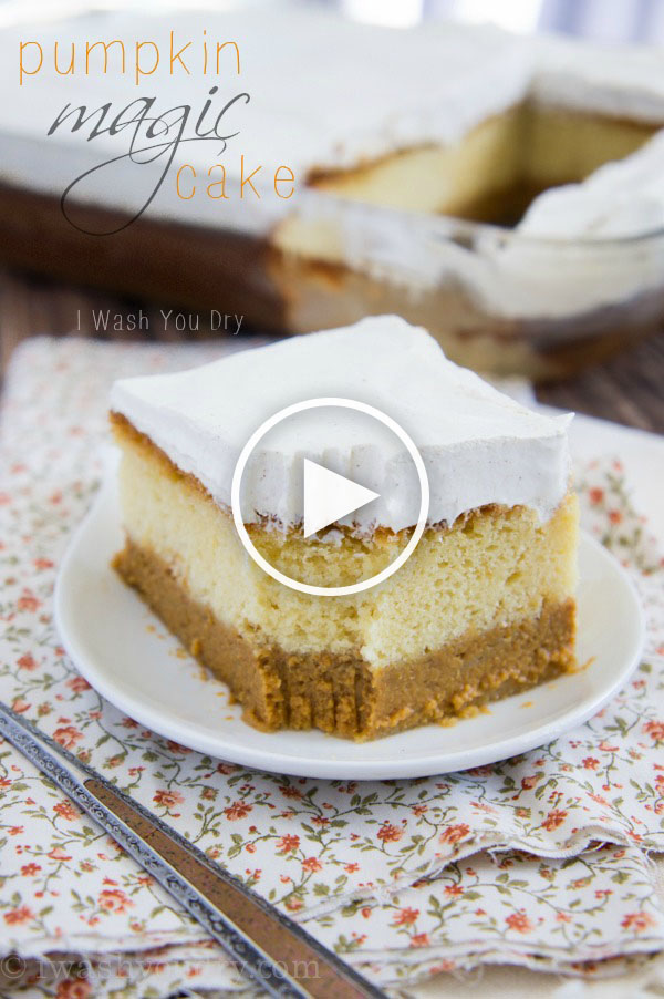 VIDEO! This Pumpkin Magic Cake has three incredible layers in one delicious dessert! Watch the magic happen!