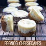 Mini Eggnog Cheesecakes with Gingerbread Cookie Crust