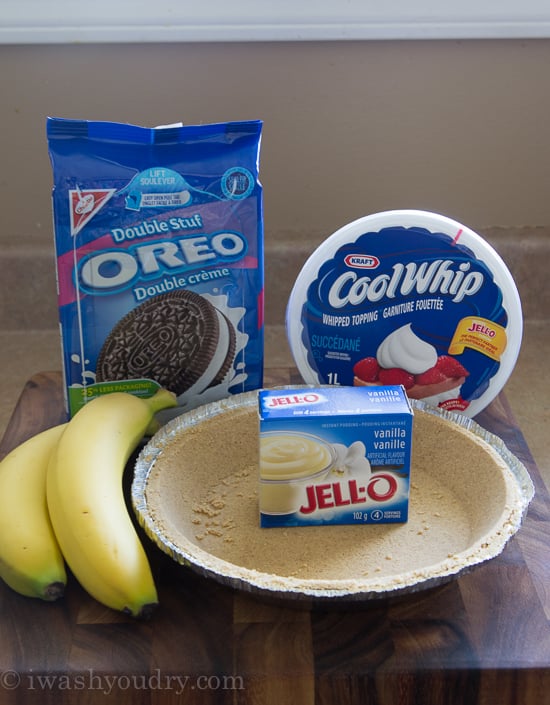 No Bake Banana Oreo Cream Pie