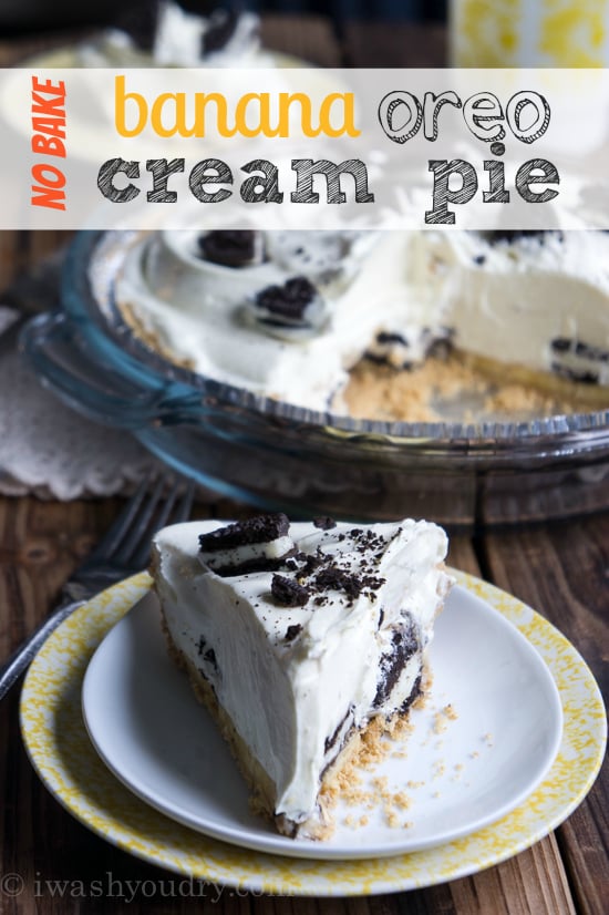 No Bake Banana Oreo Cream Pie