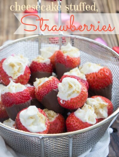 Chocolate Dipped Cheesecake Stuffed Strawberries