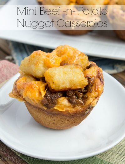 Mini Beef and Potato Nugget Casseroles