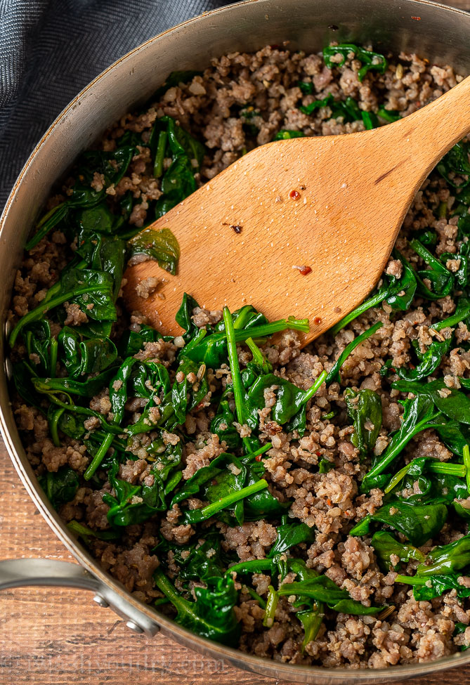 Italian Sausage and Spinach make a great addition to classic lasagna