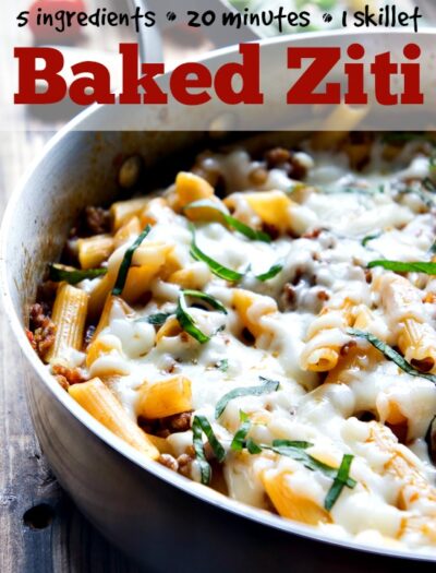 One Skillet Baked Ziti