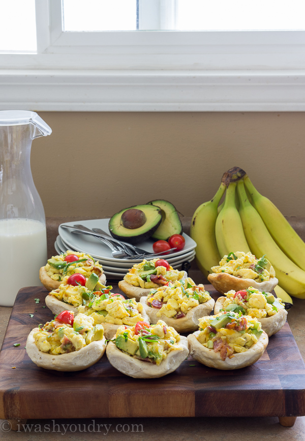 Bacon Egg and Cheese Breakfast Bread Bowls!