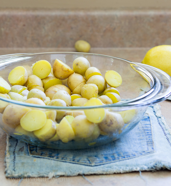 10 minute Pan Roasted Lemon Potatoes with Dill