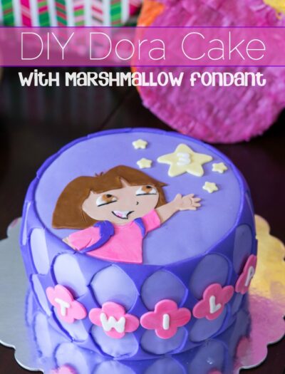 DIY Dora Cake with easy Marshmallow Fondant