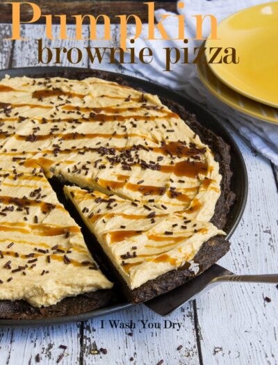 Pumpkin Brownie Pizza with Pumpkin Buttercream Frosting