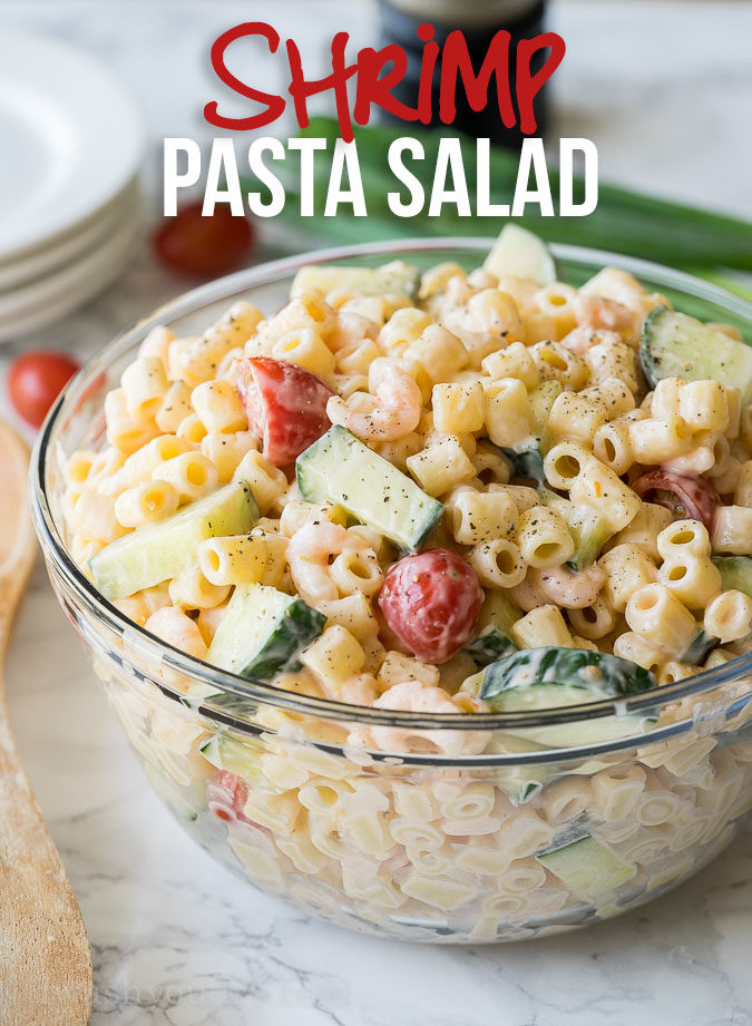 This Shrimp Pasta Salad is beyond delicious! So easy to make and the family LOVES it!